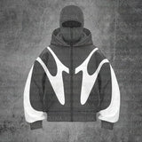 Fongt Double Hat Unique Design Hoodie Autumn And Winter New Men's And Women's Same Loose Y2K Jacket