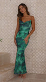 Fongt And Summer 23 Years New Generous Collar Show Thin Temperament Print Back Sling Dress 230302-Outfit