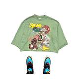 Fongt T-Shirt Five-Sleeved Loose Hip-Hop Top Tide Brand Series