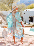 Fongt Women's New Holiday Beach Burqa Chiffin Print Cardigan Shawl Shawl 2271