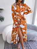 Wind Real Spring And Summer Flower Collar Collar With Shirt Skirt Dress Women's