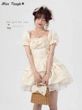 Sexy Princess Kawaii Dress Women Lace Japanese Lolita Party Mini Dress Female Korean Fashion Sweet Designer Dress