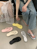 Fongt Small Fragrant Style With Skirt Silver Clip Thick Bottom Flip-Flops Women Wearing Summer Fashion Flat-Bottomed Cool Slippers
