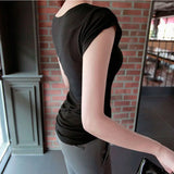 High Quality Plain T Shirt Women Cotton High Elastic Basic 2024 Summer Tops Short Sleeve Sexy Thin T-shirt See Through-Outfit