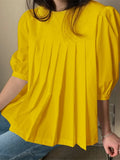 Tops 2022 VONDA Holiday Bohemian Women Casual Tops Casual Short Sleeve Pleated Ruffled Blouse Blusas
