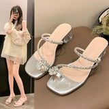 Fongt Beauty Cover Toe High Heel One-Word Drag 2025 Summer New Super Fairy Bhism With Small Skirt Sandals