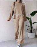 Fongt 2025 New Solid Color Casual Blouse Loose Comfortable Design Micro-Thorn Trousers Set Woman