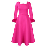 Fongt Party Dress Winter Temperament Elegant Hairy Decorative Dress African Dress
