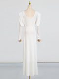 Fongt Design Dress Women 2025 Spring And Autumn New Folded Kinesi Advanced Long Sleeve Long