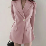 Fongt Jacket Female Summer Thin Korean Version Ins Port Style Retro Khaki Jacket Loose B Small Outside The Tide-Outfit