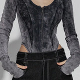Wornout High Quality Trendy Women's Jumpsuit Tight Fitting Top Autumn 2023 New Fashion Long Sleeve Clothes-Outfit