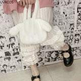 Style Sweet Cotton Lolita Pants Women's Kawaii Bow Lace Patchwork Loose Leggings Girls Cute Elastic Waist Pantaloons-Outfit