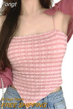Women Summer Camisole Houndstooth Sexy Sleeveless Ruched Bandana Crop Tops