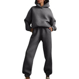 Fongt And Winter Women's Casual Fashion Thick Long-Sleeved Trousers Two Sets