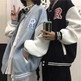 Baseball Jackets For Women Men Couple Jacket Hip Hop Tops College Style Button Up Baseball Uniform Gothic Bomber