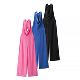 Fongt Neck Jumpsuit 2025 Summer Temperament Hanging Neck Bare Back Sleeveless High-Waisted Broad Leg Jumpsuit
