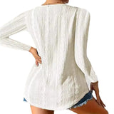 Fongt New Solid Color Casual Fashion Hollow V-Shirt Jacket Women's Clothing-Outfit