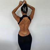 2024 New Style Hot Girl Long Dress Sexy Backless Bow Dress Elegant Sexy Party Dress Club Outfit-Outfit