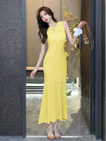 Shot Retro Hollowed-Out Knitted Dress Female Summer Gentle Wind Design Temperament Slim And Skinny Hip-Covered Dress-Outfit