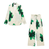 Fongt Summer Casual Printing Trouser Set New Women's Hanging Shirt