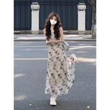 Fongt Vacation Beautiful Butterfly Sling Dress New Girl Summer New Chinese Floral Dress