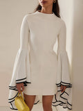 STREET Newest 2023 Designer Fashion Stylish Party Wear Women's Large Ruffles Flare Sleeve