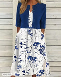 Fongt Ebay Lady Light Mature Temperament Elegant Long Dress Two-Piece Dress-Outfit