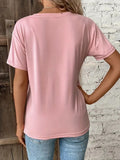 Soft Slight Stretch Tee women's Tops Solid Crew Neck T-shirt Casual Short Sleeve T-Shirt For Summer Women's Clothing-Outfit