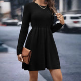 Fongt Autumn And Winter Explosion Of Women's Pure Color Doll Sweater Dress