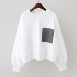 Cotton Pullovers Women Spring Autumn Trendy Sweatshirts Design Niche Loose Pullover Long Sleeve Coat Tops All-match