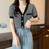 Fongt French Summer T-Shirt Women V Collar Temperament Short-Sleeved Small Short-Term Repair Cloth Wear Clothes In The