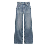 Fongt Classic Water Wash Jeans 2025 Spring High-Rise Straight Slack Trousers Women