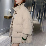Winter Woman Jacket Corduroy Padded Coat Lady Parka Loose Student Bread Clothing Thick
