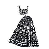 Fongt Knitted Set Women's Sleeveless Vest + Mid-Long Half-Dress Senior Geathed Two-Piece