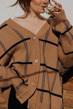 Plaid Cardigan 703-1-Outfit