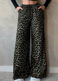Fongt Classic Leopard Print Casual Trousers