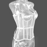 Fongt Cup Early Spring Perspective Mesh Yarn Slime Corset Lady Sexy Underwear