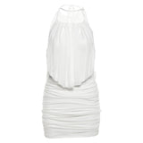 Fongt Spring And Summer New Women's Sexy Hot Babes V Tie With Hanging Neck Bare Backpacks And Hip Dress