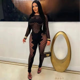 Fongt New Female Solid Color Round Collar Hollow Lace Sexy Body Repair Knit