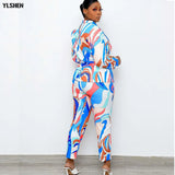 Two Piece Set Tracksuit Women Fall Winter Clothes African Dresses for Women 2021 Christmas Sweatsuit Party Print Tops Pants