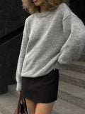 Fongt Lazy Wind Wool Sweater Woman 2025 Dress Bag Loose Knitted Shirt Long-Sleeved Top