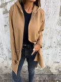 Fongt Autumn/Winter Casual Zipper Hooded Woman