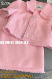 Tweed Skirt Suit 2023 New Fashion Two Piece Set Women Crop Top Wrap And Hip Plaid Mini Skirts Tassel Outfits Summer