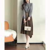 Fongt Wearing Beauty Thin Paper People Print Half-High Collar Double-Layer Heavy Joe Its Simulation Silk Shirt Woman