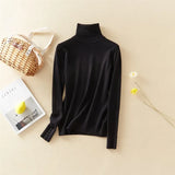 New-Coming Winter Tops Solid Button Turn-down Collar Pullovers Female Thick Turtleneck Knitted High Street Women