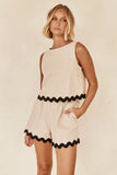 Fongt Spring And Summer 2024 Comfortable Casual Solid Color Sleeveless Shorts Set Female-88165-Outfit