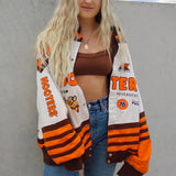 women's jacket spring 2022 Oversized Woman Baseball Women's spring Jacket Long Sleeve Bomber Jackets Letter Print Casual