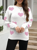 Fongt And Winter New Sweater Women's Loose Love Embroidered Color Collar Knitted Shirt