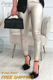 Women Slim Fit Ankle-Length Pants Office Female Patchwork Pockets Pants Mid Waist Streetwear Solid Trousers Pencil