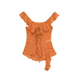 Fongt Homemade New Women's Clothing 髫髫叠 Laminated Lace Top